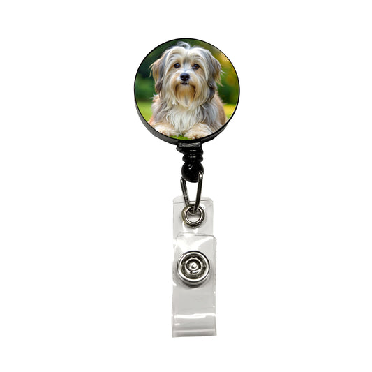 Lowchen Little Lion Dog Photo Retractable ID Key Card Name Tag Badge Holder with Clip