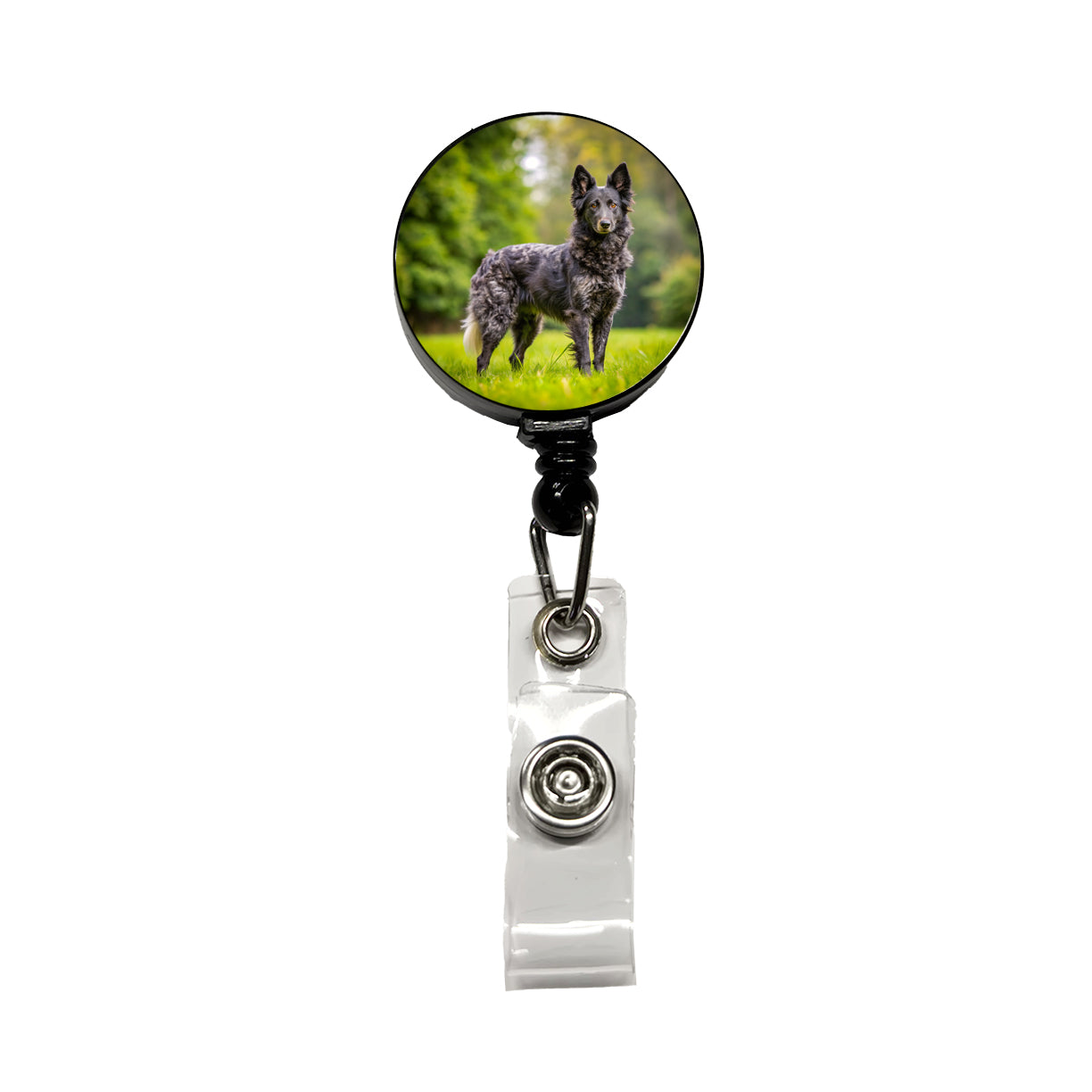 Mudi Dog Photo Retractable ID Key Card Name Tag Badge Holder with Clip