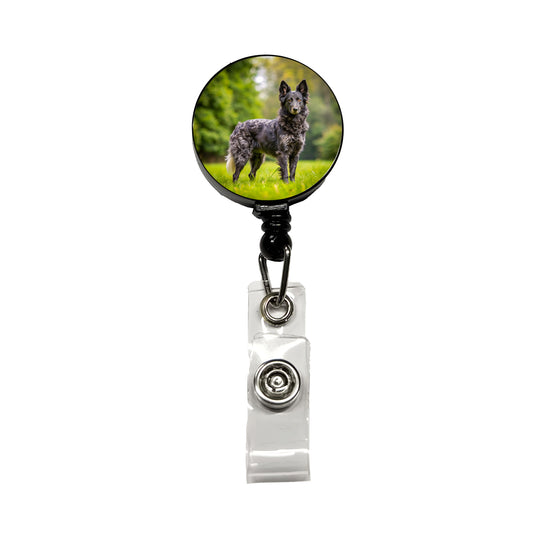 Mudi Dog Photo Retractable ID Key Card Name Tag Badge Holder with Clip