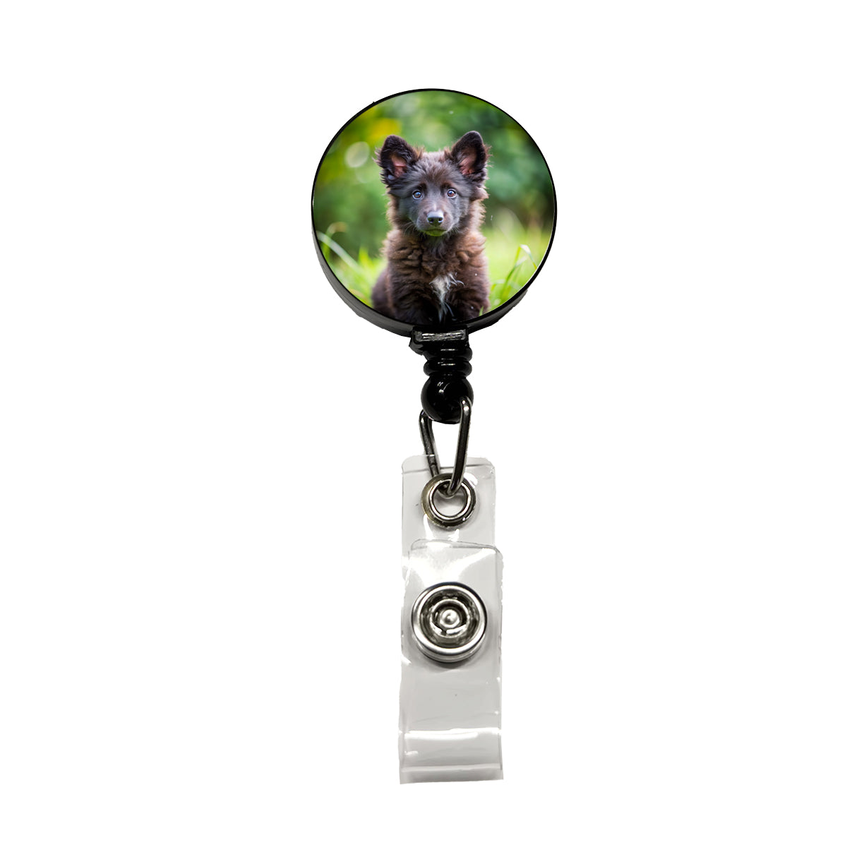 Mudi Dog Puppy Photo Retractable ID Key Card Name Tag Badge Holder with Clip