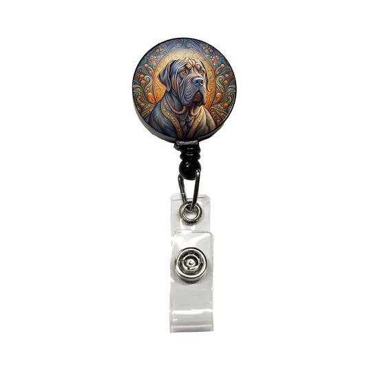 Neapolitan Mastiff Dog Art Nouveau Retractable ID Key Card Name Tag Badge Holder with Clip