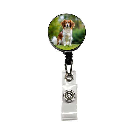 Nederlandse Kooikerhondje Dog Photo Retractable ID Key Card Name Tag Badge Holder with Clip