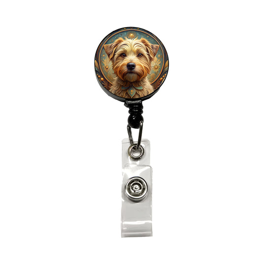 Norfolk Terrier Dog Art Nouveau Retractable ID Key Card Name Tag Badge Holder with Clip