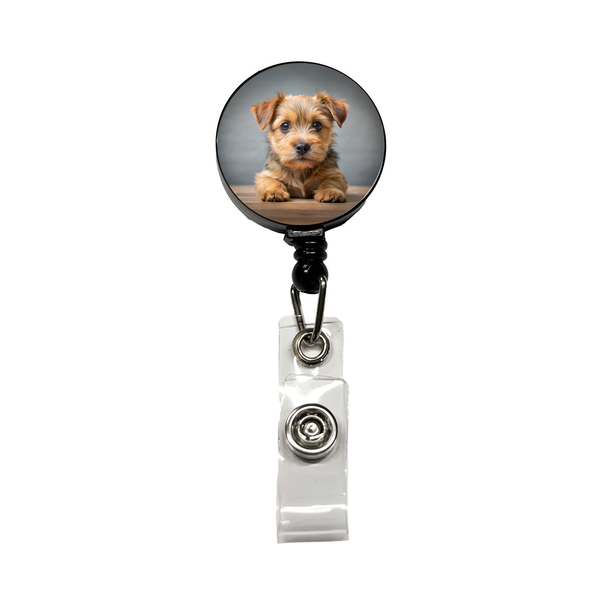 Norfolk Terrier Dog Puppy Photo Retractable ID Key Card Name Tag Badge Holder with Clip
