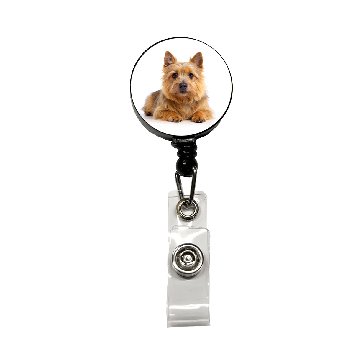 Norwich Terrier Dog Photo Retractable ID Key Card Name Tag Badge Holder with Clip
