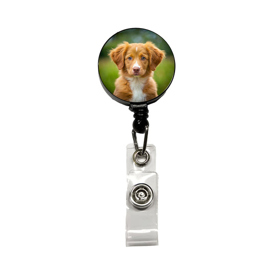 Nova Scotia Duck Tolling Retriever Dog Puppy Photo Retractable ID Key Card Name Tag Badge Holder with Clip