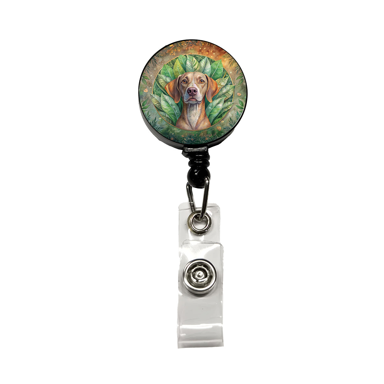 Pointer Dog Art Nouveau Retractable ID Key Card Name Tag Badge Holder with Clip