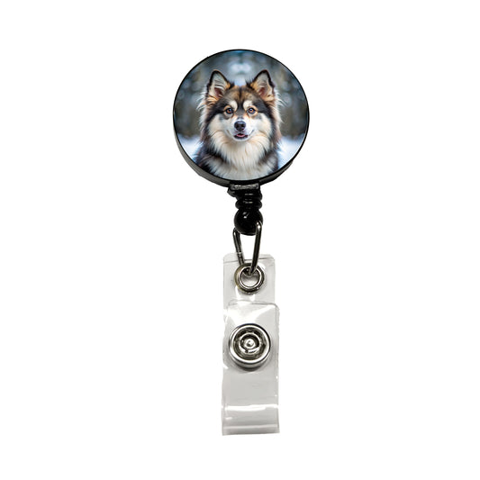 Pomsky Dog Photo Retractable ID Key Card Name Tag Badge Holder with Clip