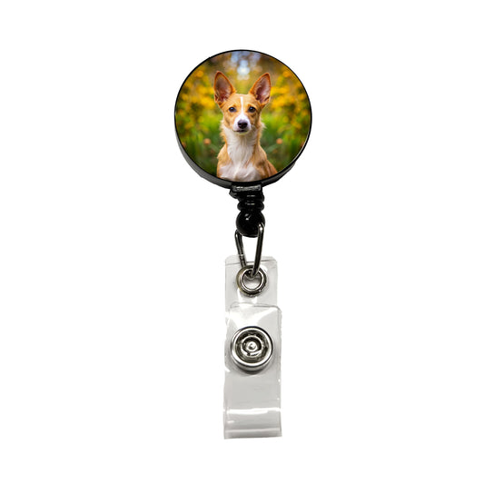 Portuguese Podengo Pequeno Dog Photo Retractable ID Key Card Name Tag Badge Holder with Clip