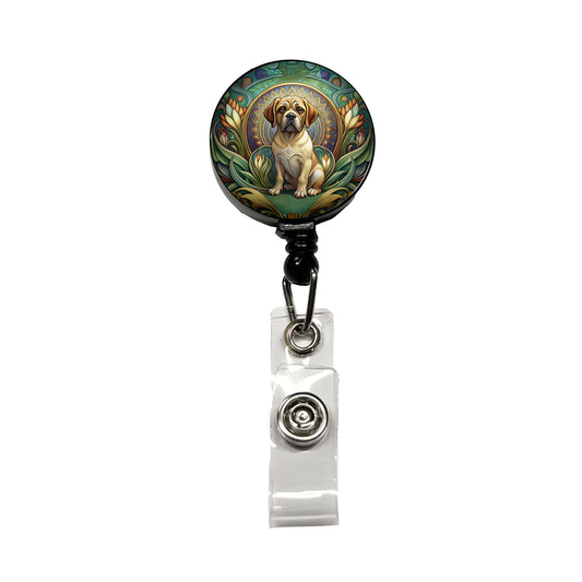 Puggle Dog Art Nouveau Retractable ID Key Card Name Tag Badge Holder with Clip