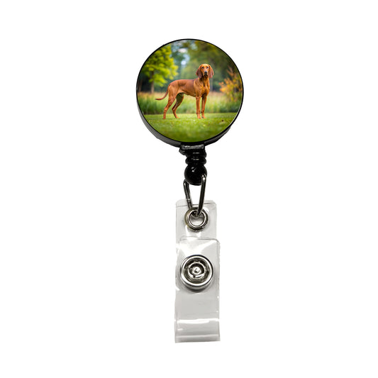 Redbone Coonhound Dog Photo Retractable ID Key Card Name Tag Badge Holder with Clip