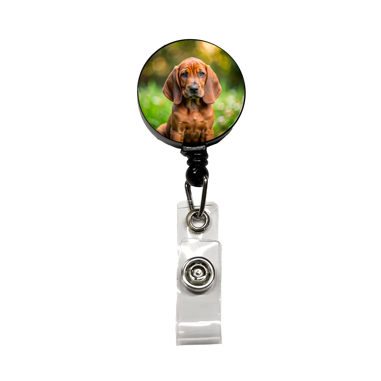 Redbone Coonhound Dog Puppy Photo Retractable ID Key Card Name Tag Badge Holder with Clip