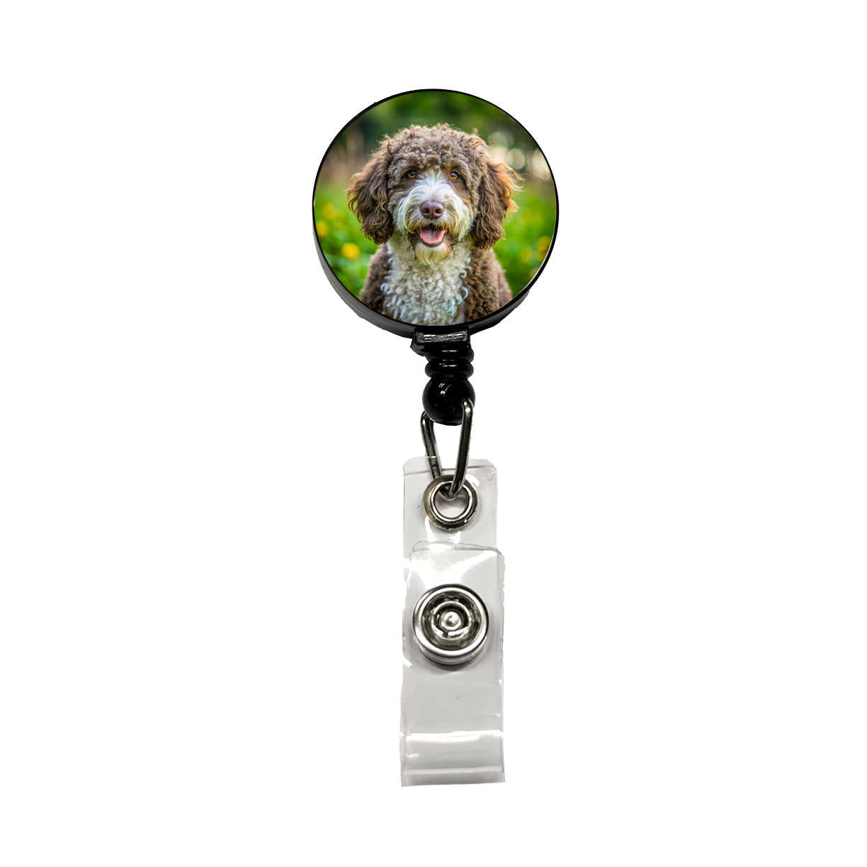 Spanish Water Dog Photo Retractable ID Key Card Name Tag Badge Holder with Clip