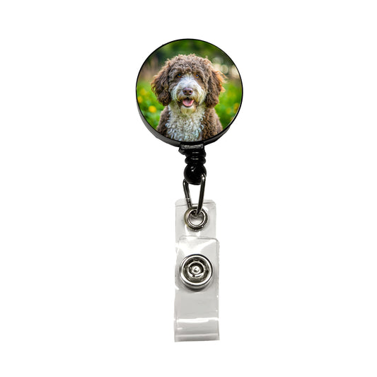 Spanish Water Dog Photo Retractable ID Key Card Name Tag Badge Holder with Clip