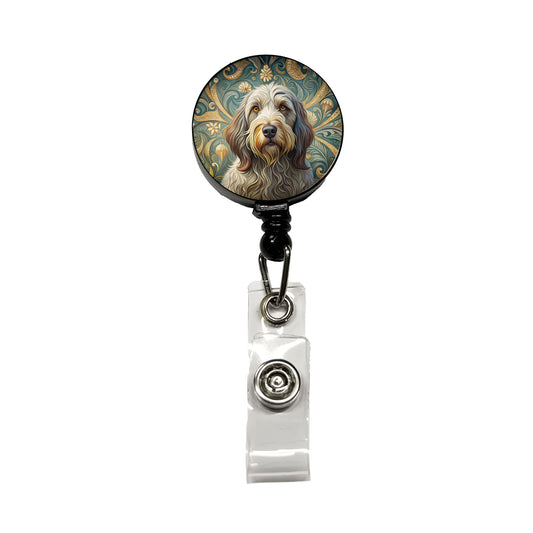 Spinone Italiano Dog Art Nouveau Retractable ID Key Card Name Tag Badge Holder with Clip