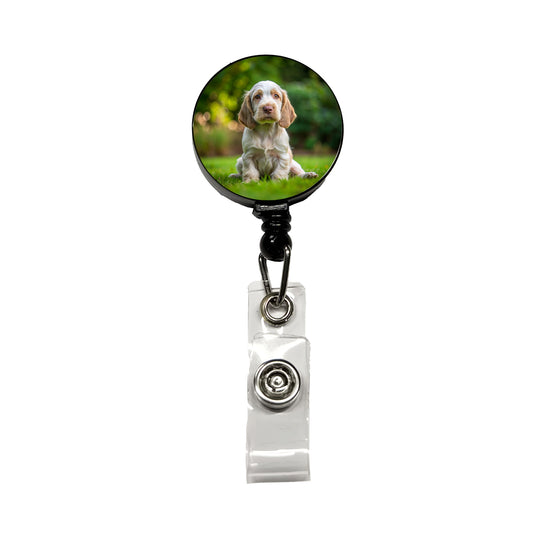 Spinone Italiano Dog Puppy Photo Retractable ID Key Card Name Tag Badge Holder with Clip