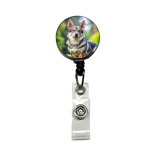 Swedish Vallhund Dog Photo Retractable ID Key Card Name Tag Badge Holder with Clip
