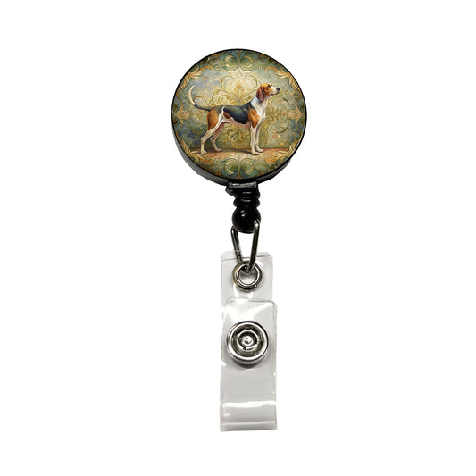 Treeing Walker Coonhound Dog Art Nouveau Retractable ID Key Card Name Tag Badge Holder with Clip
