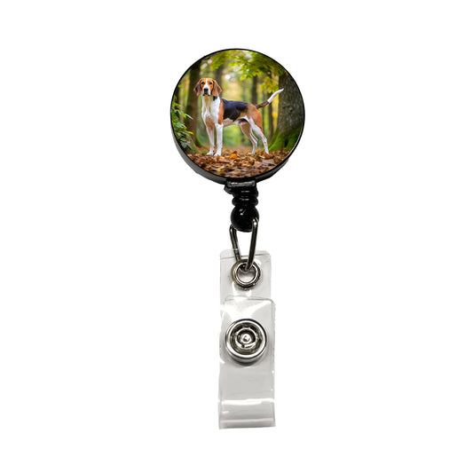 Treeing Walker Coonhound Dog Photo Retractable ID Key Card Name Tag Badge Holder with Clip