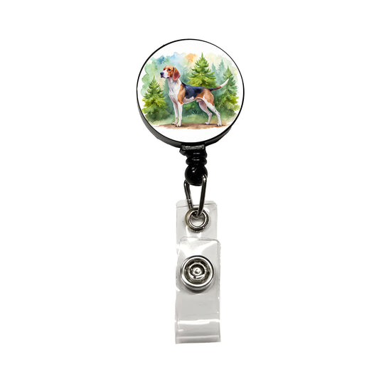 Treeing Walker Coonhound Dog Watercolor Style Retractable ID Key Card Name Tag Badge Holder with Clip