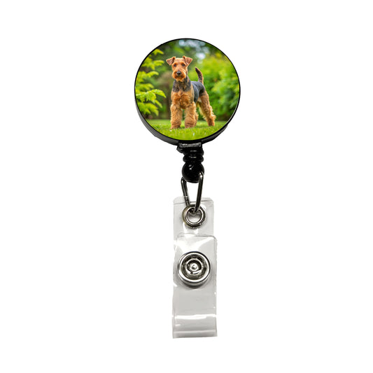 Welsh Terrier Dog Photo Retractable ID Key Card Name Tag Badge Holder with Clip