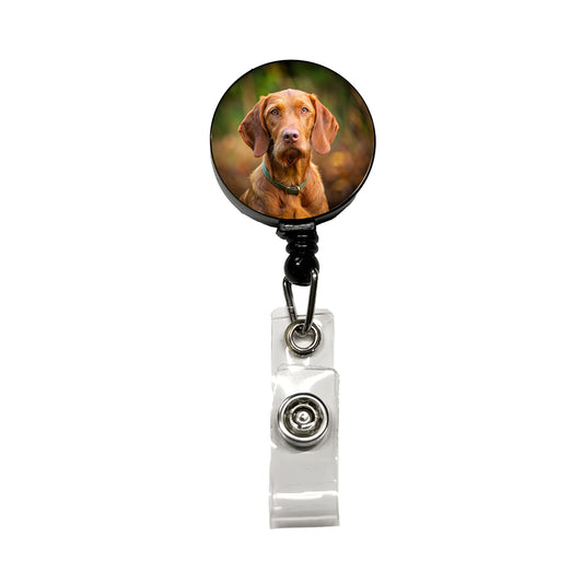 Wirehaired Vizsla Dog Photo Retractable ID Key Card Name Tag Badge Holder with Clip
