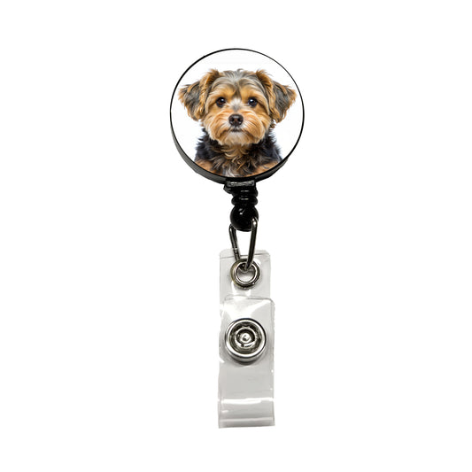 Yorkipoo Dog Photo Retractable ID Key Card Name Tag Badge Holder with Clip