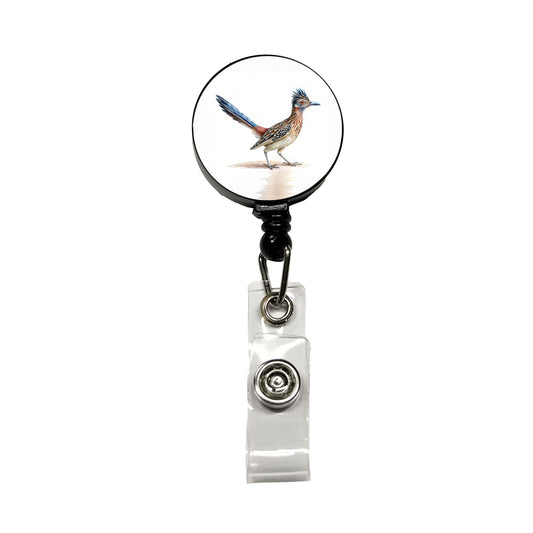 Greater Roadrunner New Mexico State Bird Illustration Retractable ID Key Card Name Tag Badge Holder with Clip
