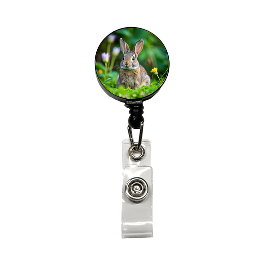 Rabbit Bunny Photo Retractable ID Key Card Name Tag Badge Holder with Clip