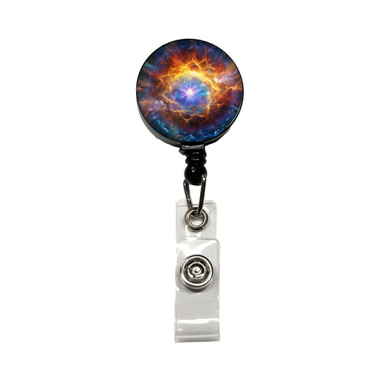 Star Going Supernova Galaxy Space Retractable ID Key Card Name Tag Badge Holder with Clip