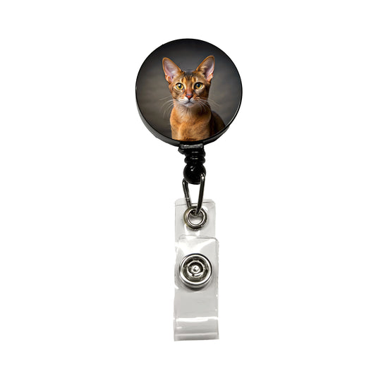 Abyssinian Cat Photo Retractable ID Key Card Name Tag Badge Holder with Clip