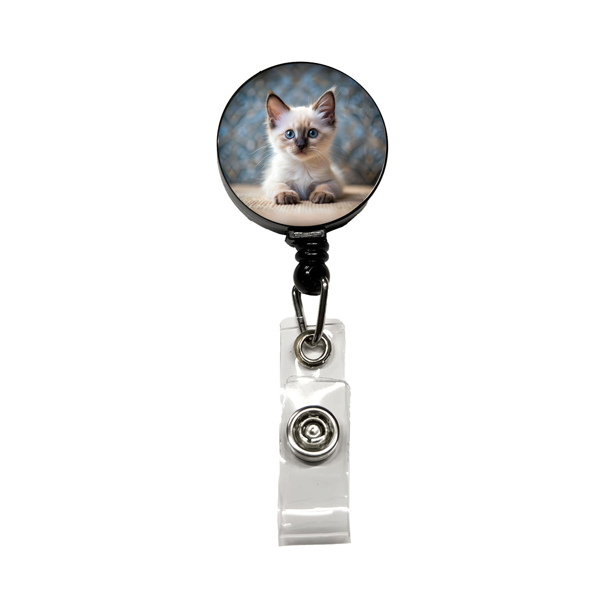 Balinese Cat Kitten Photo Retractable ID Key Card Name Tag Badge Holder with Clip
