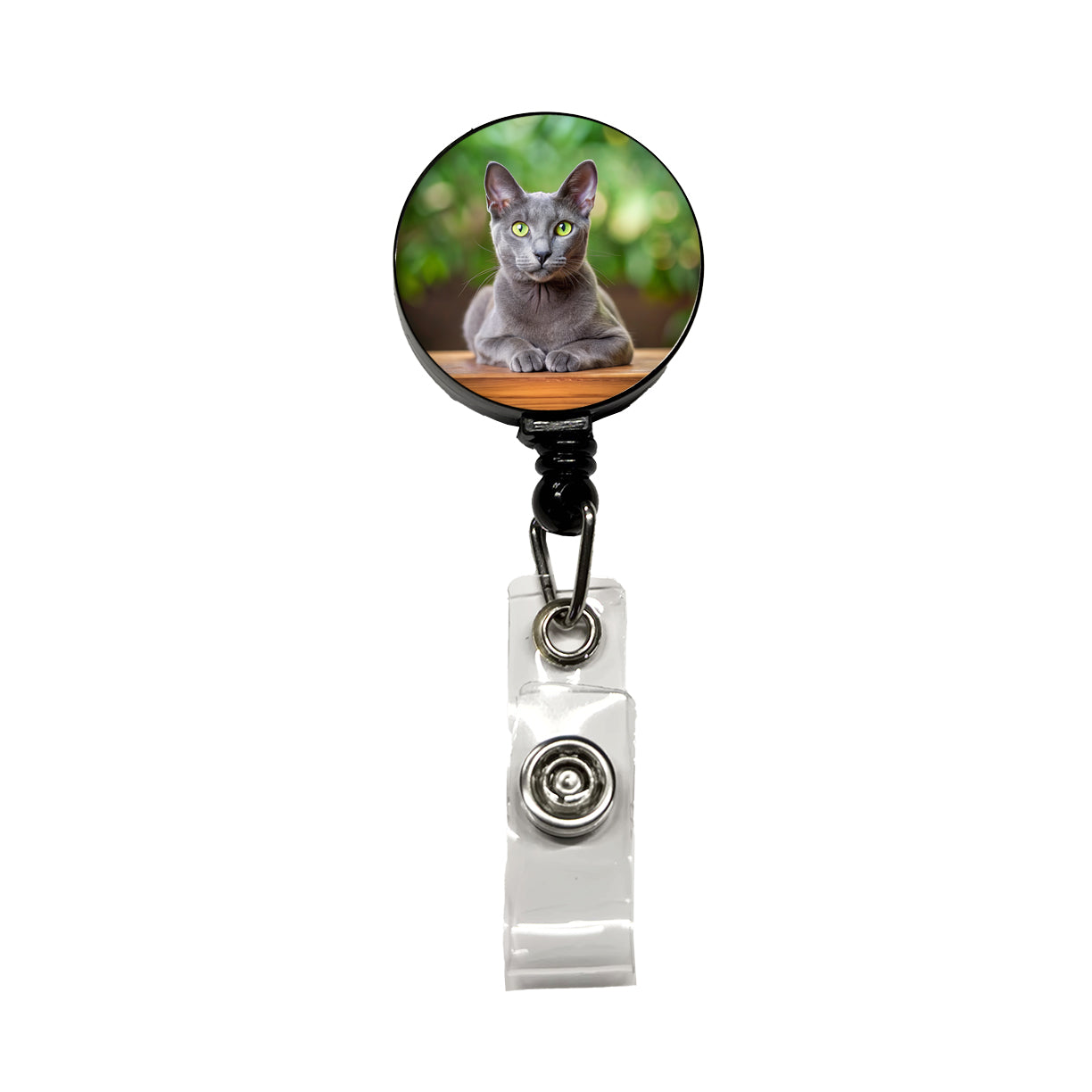 Korat Cat Photo Retractable ID Key Card Name Tag Badge Holder with Clip