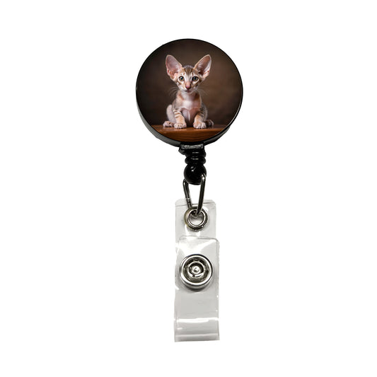 Oriental Shorthair Cat Kitten Photo Retractable ID Key Card Name Tag Badge Holder with Clip