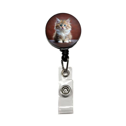 Ragamuffin Cat Kitten Photo Retractable ID Key Card Name Tag Badge Holder with Clip