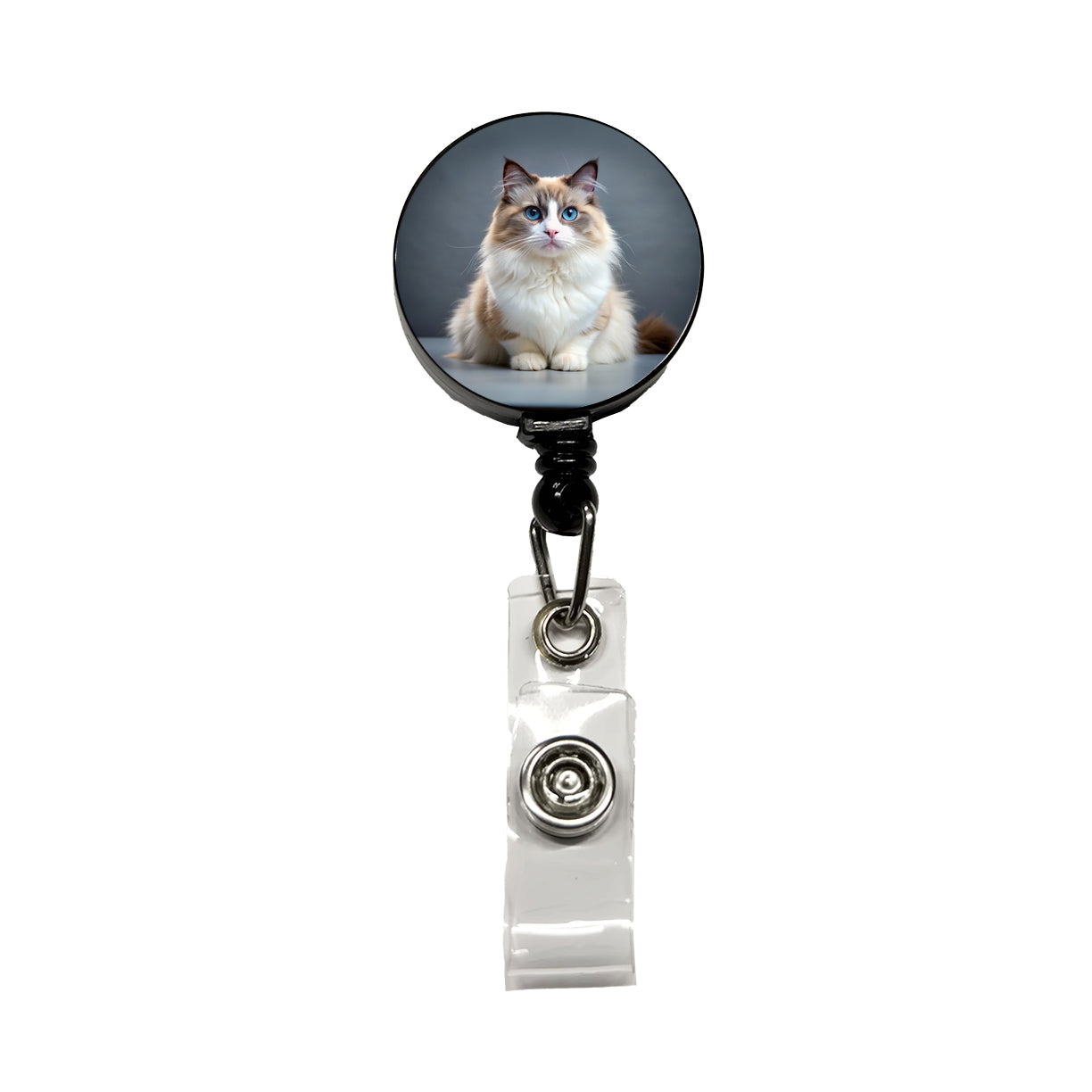 Ragdoll Cat Photo Retractable ID Key Card Name Tag Badge Holder with Clip