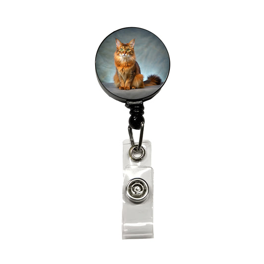 Somali Cat Kitten Photo Retractable ID Key Card Name Tag Badge Holder with Clip