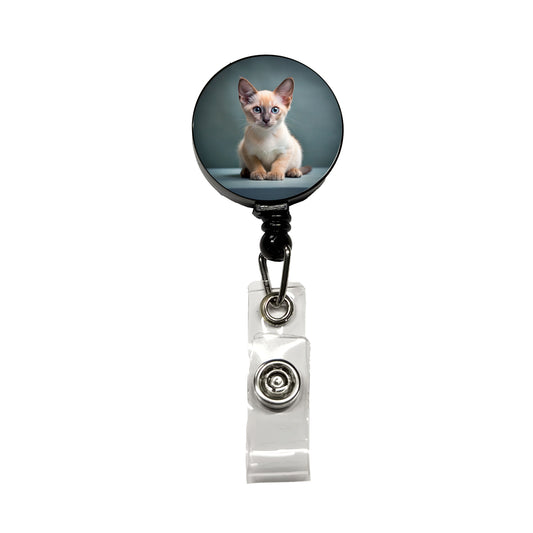 Tonkinese Cat Kitten Photo Retractable ID Key Card Name Tag Badge Holder with Clip