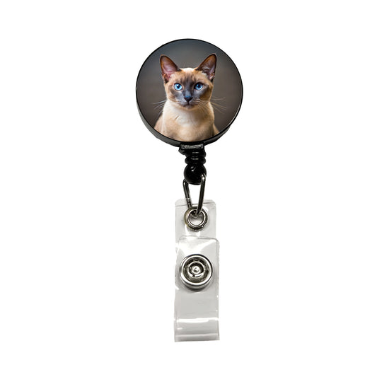 Tonkinese Cat Photo Retractable ID Key Card Name Tag Badge Holder with Clip