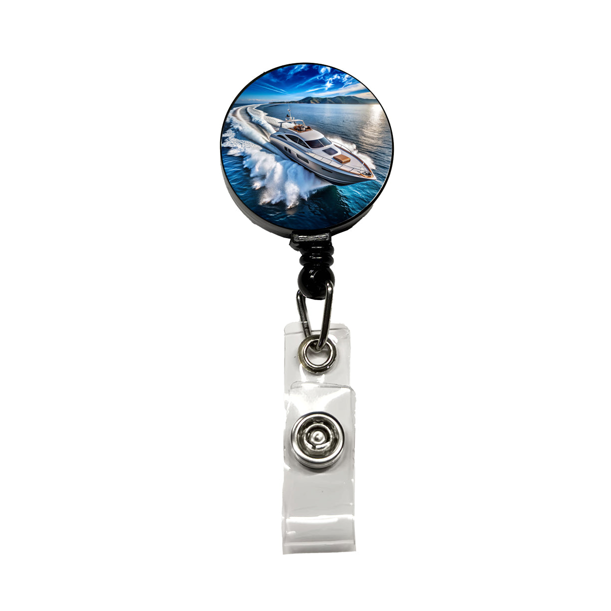 High-Performance Boat At Sea Retractable ID Key Card Name Tag Badge Holder with Clip
