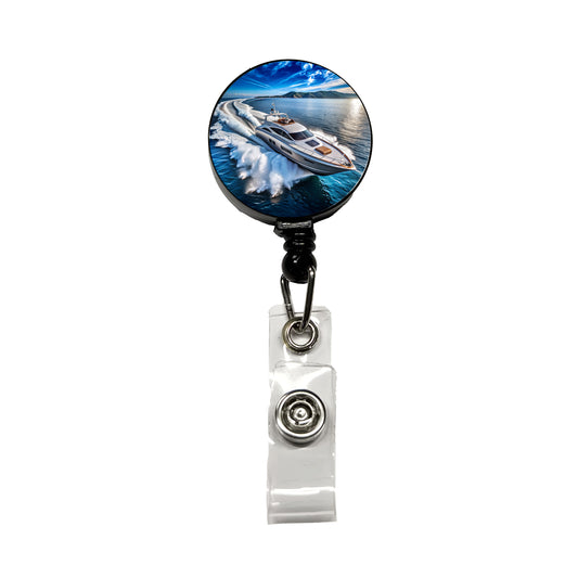 High-Performance Boat At Sea Retractable ID Key Card Name Tag Badge Holder with Clip