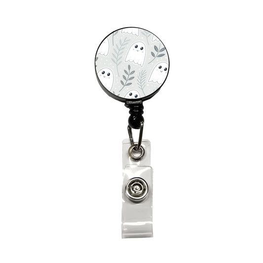 Adorable Ghosts Halloween Retractable ID Key Card Name Tag Badge Holder with Clip