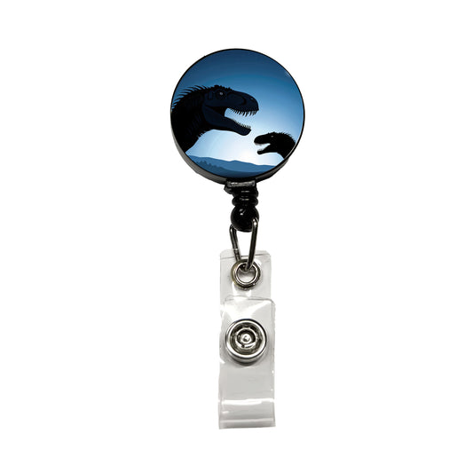 Allosaurus Silhouettes Night Dinosaurs Retractable ID Key Card Name Tag Badge Holder with Clip