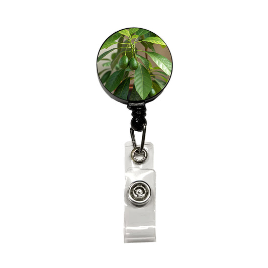 Avocados On Plant Retractable ID Key Card Name Tag Badge Holder with Clip
