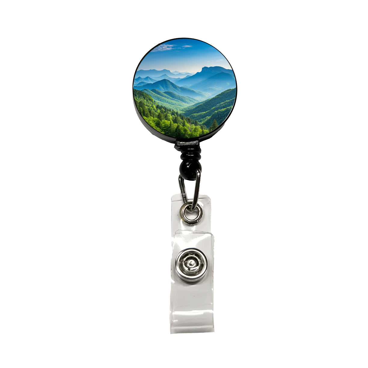 Breathtaking Mountain Views Forest Retractable ID Key Card Name Tag Badge Holder with Clip
