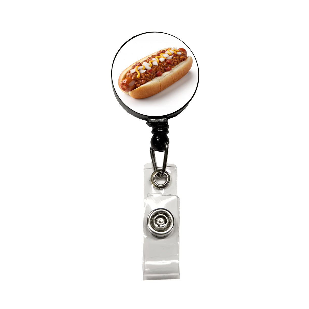 Chili Hot Dog Bun Retractable ID Key Card Name Tag Badge Holder with Clip