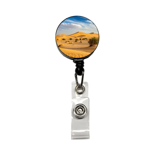 Desert Safari No People Retractable ID Key Card Name Tag Badge Holder with Clip