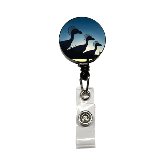 Dilophosaurus Silhouettes Night Dinosaurs Retractable ID Key Card Name Tag Badge Holder with Clip