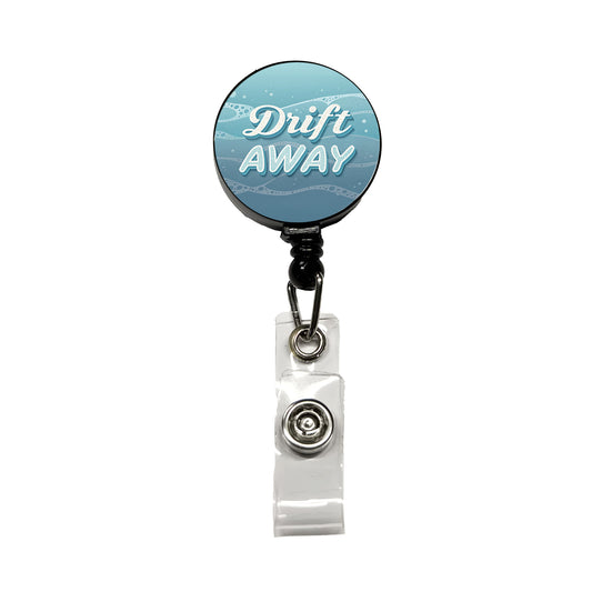 Drift Away Sea Foam Ocean Retractable ID Key Card Name Tag Badge Holder with Clip
