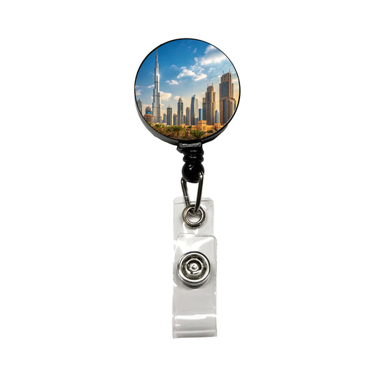 Dubai United Arab Emirates City Travel Retractable ID Key Card Name Tag Badge Holder with Clip